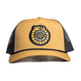 Ouroboros Logo Trucker Mesh Baseball Cap - Gold - Leviathan Rods