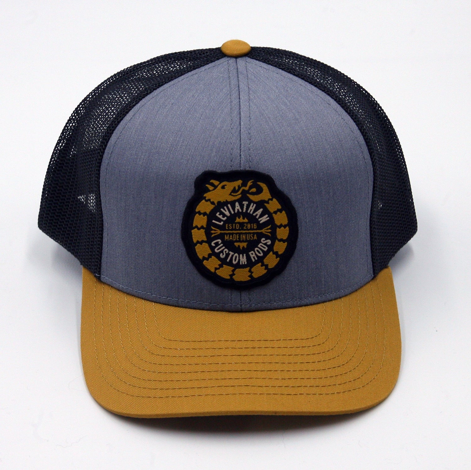 Ouroboros Logo Trucker Mesh Baseball Cap - Grey - Leviathan Rods