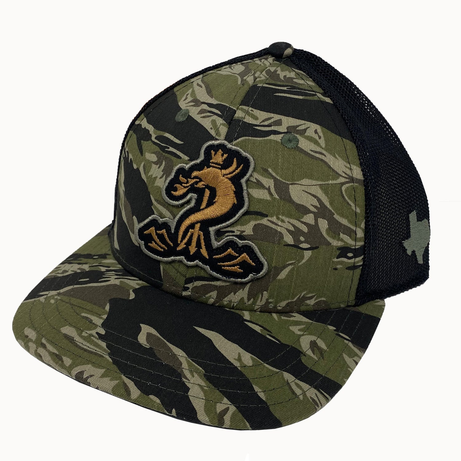 Tiger Camo Tri - Tech Mesh Snapback Cap - Leviathan Rods